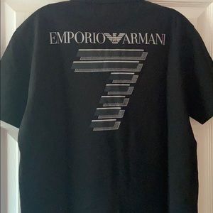 EMPORIO ARMANI EA7 POLO SHIRT BLACK SIZE LARGE NEW